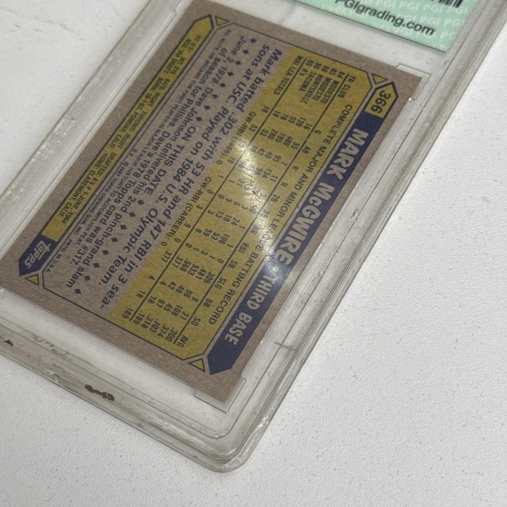 1987‎ TOPPS #366 MARK MCGWIRE Oakland Athletics PGI Graded 10 GEM Mint
